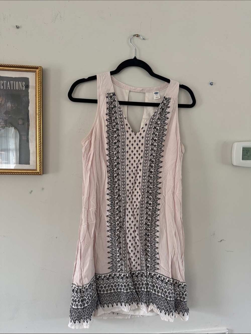 Old Navy Blush Pink Sleeveless Embroidered Tunic Dress